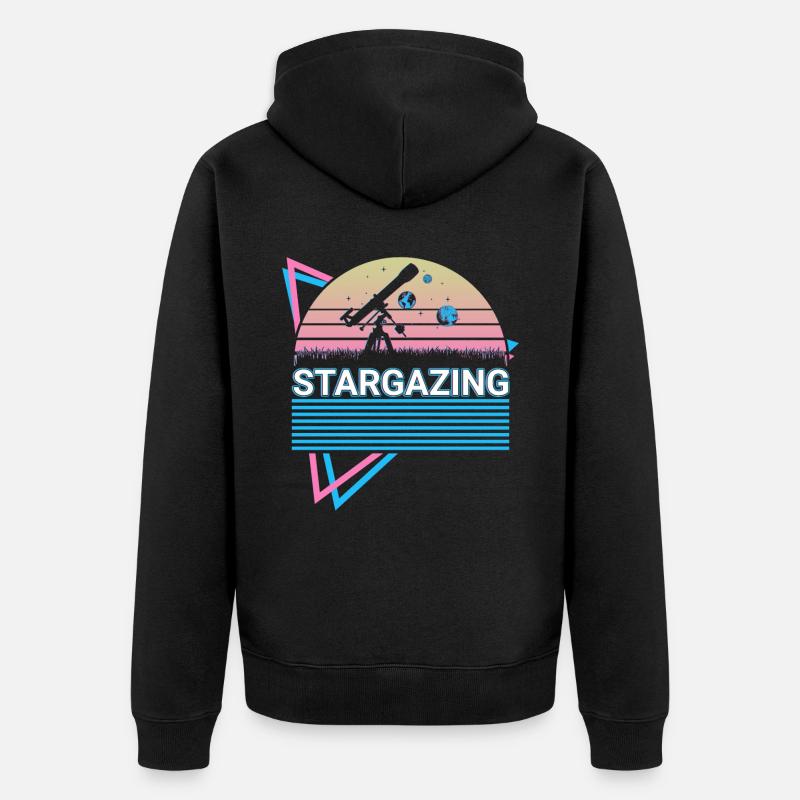 Sterngucker Stargazer Rétro - Veste à capuche bio Premium Unisexe - noir