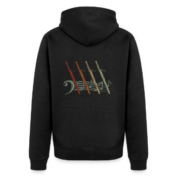 Vintage Bassoon -Musik Bassoonist - Unisex Premium Bio Zip Hoodie - Schwarz - Hinten - Nico (187cm)