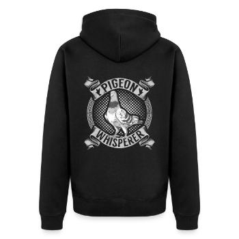 Drôle de pigeon Fancier & Pigeons Whisperer Pigeon voyageur - Veste à capuche bio Premium Unisexe - noir - Dos - Nico (187cm)