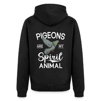 Drôle de pigeon Fancier & Pigeons Whisperer Pigeon voyageur - Veste à capuche bio Premium Unisexe - noir - Dos - Nico (187cm)