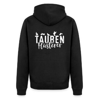Lustig Taubenzüchter & Tauben Flüsterer Brieftaube - Unisex Premium Bio Zip Hoodie - Schwarz - Hinten - Nico (187cm)