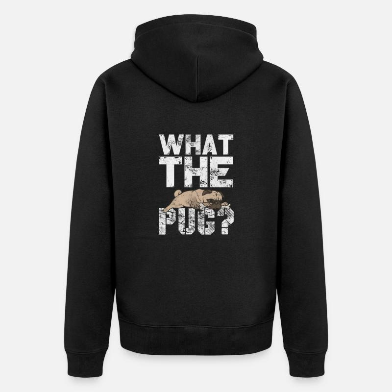 Mops - Unisex Premium Bio Zip Hoodie - Schwarz