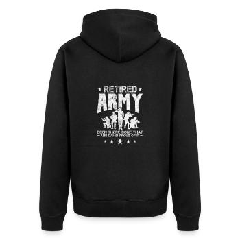 Ruhestand Soldat - Unisex Premium Bio Zip Hoodie - Schwarz - Hinten - Nico (187cm)