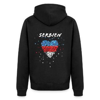 Serbie drapeau serbe drapeau Serbie fan de Serbie - Veste à capuche bio Premium Unisexe - noir - Dos - Nico (187cm)