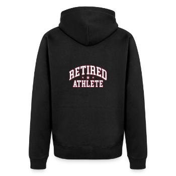 Retirement Sportsman Pension Pensioner Pension Gift - Unisex Premium Organic Zip Hoodie - black - Back - Nico (187cm)