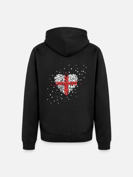 Englanti Englannin lippu Englannin lippu Englantilainen nainen - Premium unisex luomu-huppari vetoketjulla - musta