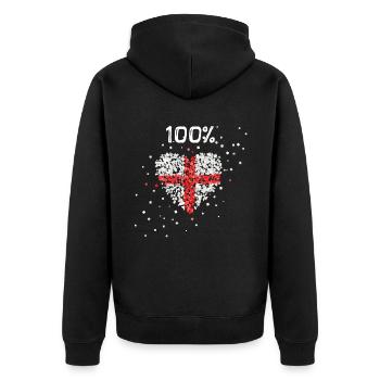 Angleterre Angleterre Drapeau Drapeau anglais - Veste à capuche bio Premium Unisexe - noir - Dos - Nico (187cm)