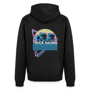 Truck Racing Truck Racer Retro - Veste à capuche bio Premium Unisexe - noir - Dos - Nico (187cm)