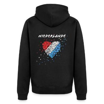 Pays-Bas Orange Drapeau néerlandais - Veste à capuche bio Premium Unisexe - noir - Dos - Nico (187cm)
