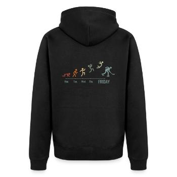 Inliner-Skaterhockey Hockeyball Wochenende - Unisex Premium Bio Zip Hoodie - Schwarz - Hinten - Nico (187cm)