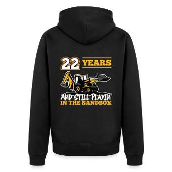 22 years - 22 years old - 22nd birthday - excavator - Unisex Premium Organic Zip Hoodie - black - Back - Nico (187cm)