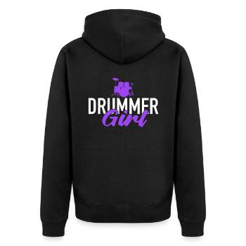 Musicien de batterie - Veste à capuche bio Premium Unisexe - noir - Dos - Nico (187cm)