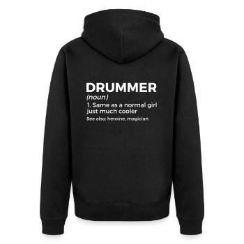 Musicien de batterie - Veste à capuche bio Premium Unisexe - noir - Dos - Nico (187cm)