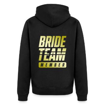 Bride Team - Unisex Premium Bio Zip Hoodie - Schwarz - Hinten - Nico (187cm)