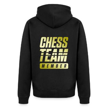 Chess Team - Unisex Premium Organic Zip Hoodie - black - Back - Nico (187cm)