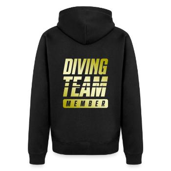 Diving Team - Unisex Premium Organic Zip Hoodie - black - Back - Nico (187cm)