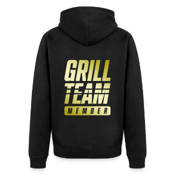Grill Team - Unisex Premium Bio Zip Hoodie - Schwarz - Hinten - Nico (187cm)