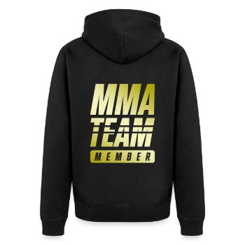 Mma Team - Unisex Premium Bio Zip Hoodie - Schwarz - Hinten - Nico (187cm)