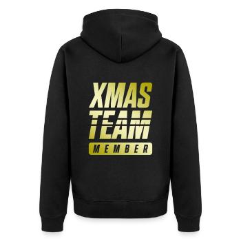 Xmas Team - Unisex Premium Bio Zip Hoodie - Schwarz - Hinten - Nico (187cm)