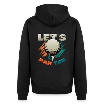 Lets Par Tee Golfer Funny Golf Club - Unisex Premium Bio Zip Hoodie - Schwarz - Hinten - Nico (187cm)