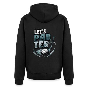 Lets Par Tee Golfer Funny Golf Club - Unisex Premium Bio Zip Hoodie - Schwarz - Hinten - Nico (187cm)