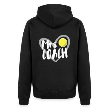 Tennis Geschenk - Unisex Premium Bio Zip Hoodie - Schwarz - Hinten - Nico (187cm)
