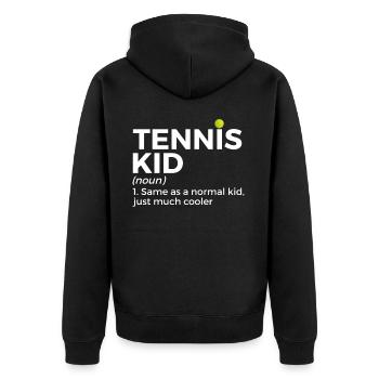 Tennis Geschenk - Unisex Premium Bio Zip Hoodie - Schwarz - Hinten - Nico (187cm)