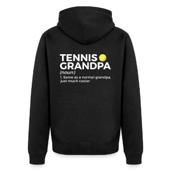 Tennis Geschenk - Unisex Premium Bio Zip Hoodie - Schwarz - Hinten - Nico (187cm)