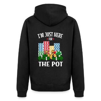 Kasino Glücksspiel Spielautomat Kartenspiel - Unisex Premium Bio Zip Hoodie - Schwarz - Hinten - Nico (187cm)