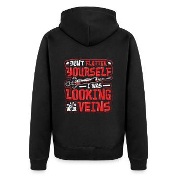 Ne pas flatter - Veste à capuche bio Premium Unisexe - noir - Dos - Nico (187cm)