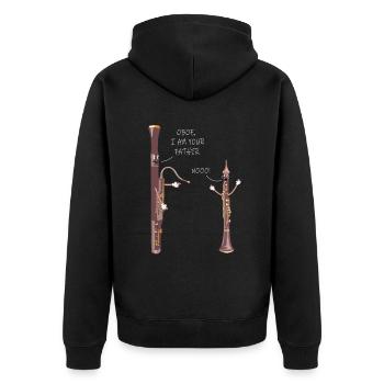 Instrument à vent Musique Basson Hautbois - Veste à capuche bio Premium Unisexe - noir - Dos - Nico (187cm)