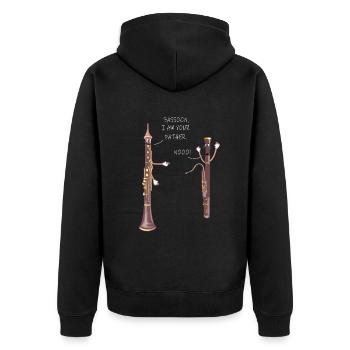 Holzblasinstrument Musik Oboe Bassoon - Unisex Premium Bio Zip Hoodie - Schwarz - Hinten - Nico (187cm)
