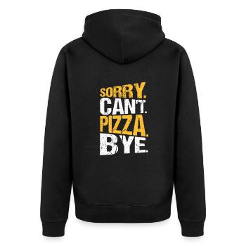 Pizza Baker Pizzaiolo Désolé ne peut pas Pizza Bye - Veste à capuche bio Premium Unisexe - noir - Dos - Nico (187cm)