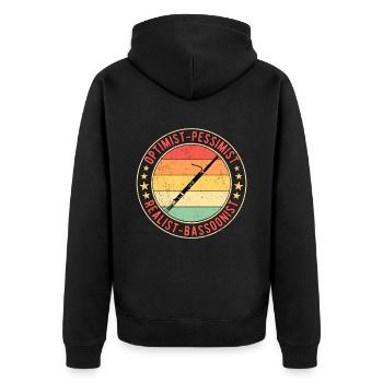 Fagott Fagottisten Fagottist Bassoonist - Unisex Premium Bio Zip Hoodie - Schwarz - Hinten - Nico (187cm)