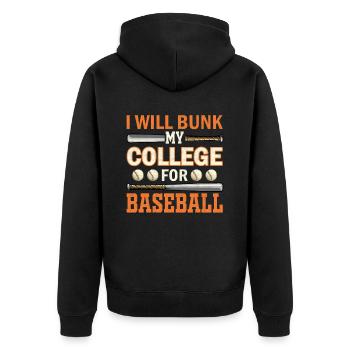 Je vais fermer mon collège pour le baseball - - Veste à capuche bio Premium Unisexe - noir - Dos - Nico (187cm)