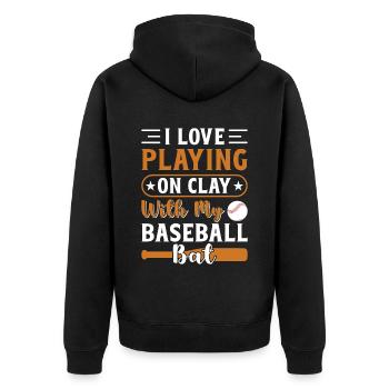 I love to hit my baseball bat - Unisex Premium Organic Zip Hoodie - black - Back - Nico (187cm)