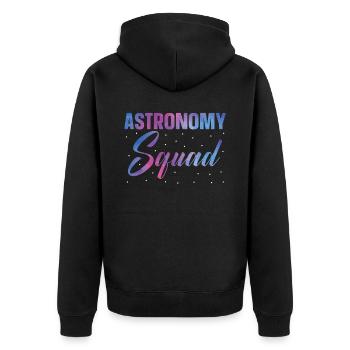 Astronomy Squad Astronomer Konstellationen - Unisex Premium Bio Zip Hoodie - Schwarz - Hinten - Nico (187cm)