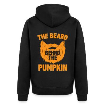 La barbe derrière la citrouille Drôle de nouveau papa - Veste à capuche bio Premium Unisexe - noir - Dos - Nico (187cm)