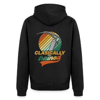 Classical Training - Laryngoscope Anesthesia - Unisex Premium Organic Zip Hoodie - black - Back - Nico (187cm)
