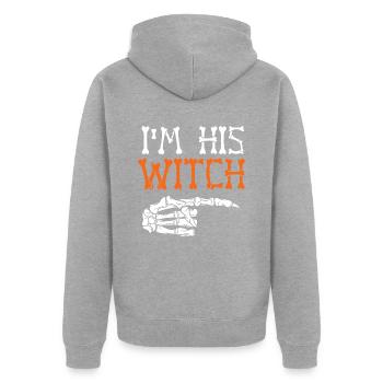 Lustiges passendes Halloween Kostüm für Paare Ich bin - Unisex Premium Bio Zip Hoodie - Grau meliert - Hinten - Nico (187cm)