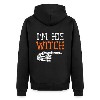Lustiges passendes Halloween Kostüm für Paare Ich bin - Unisex Premium Bio Zip Hoodie - Schwarz - Hinten - Nico (187cm)