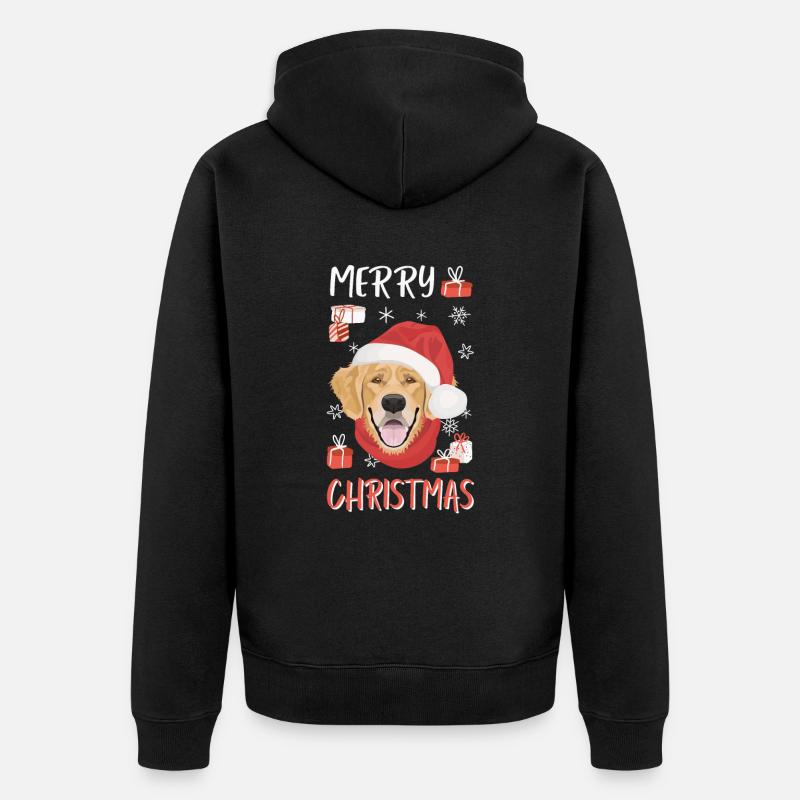 Golden Retriever Joyeux Noël - Veste à capuche bio Premium Unisexe - noir