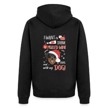 Hovawart Vin chaud Noël - Veste à capuche bio Premium Unisexe - noir - Dos - Nico (187cm)