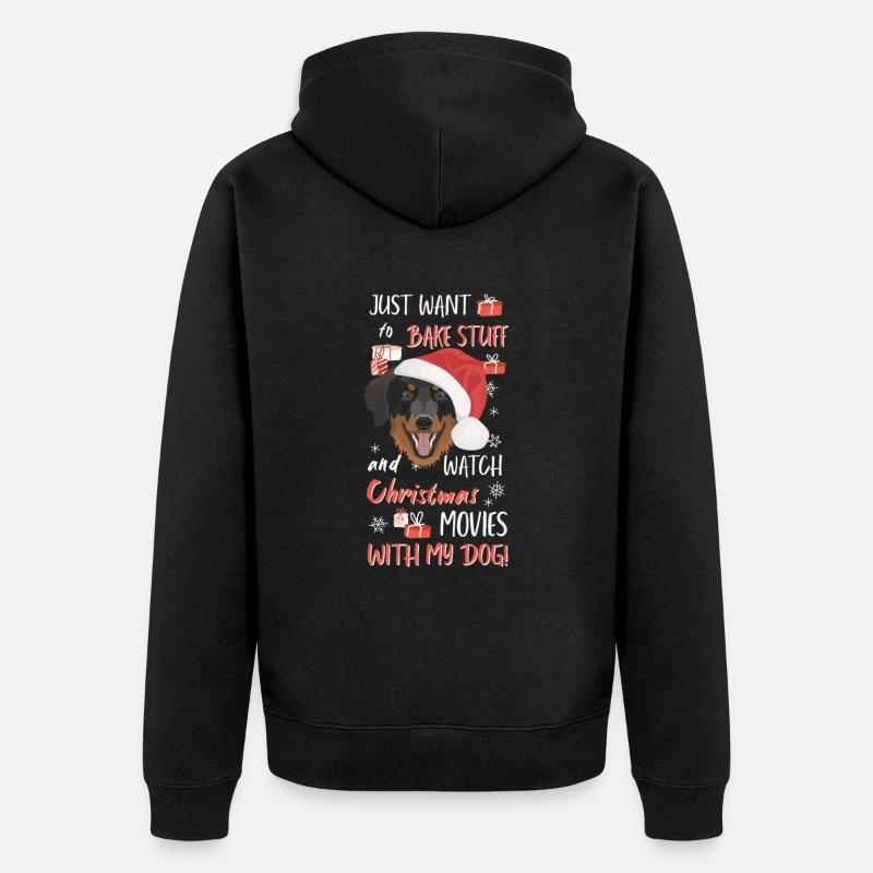Hovawart Joyeux Noël - Veste à capuche bio Premium Unisexe - noir