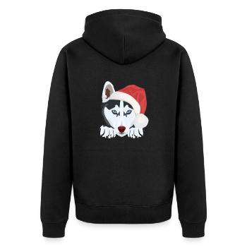 Husky Joyeux Noël - Veste à capuche bio Premium Unisexe - noir - Dos - Nico (187cm)