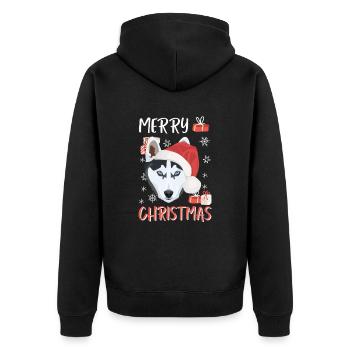 Husky Joyeux Noël - Veste à capuche bio Premium Unisexe - noir - Dos - Nico (187cm)