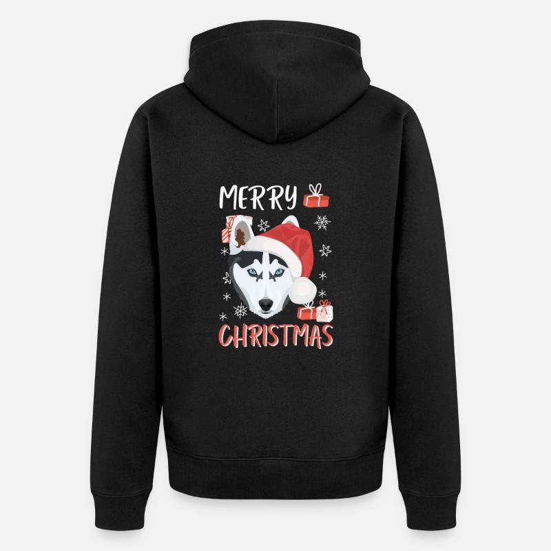 Husky Joyeux Noël - Veste à capuche bio Premium Unisexe - noir