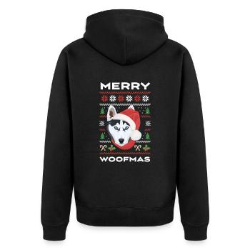Husky Joyeux Noël - Veste à capuche bio Premium Unisexe - noir - Dos - Nico (187cm)