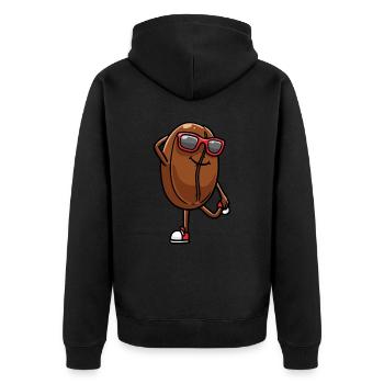Coffee bean with sunglasses dancers dancing - Unisex Premium Organic Zip Hoodie - black - Back - Nico (187cm)
