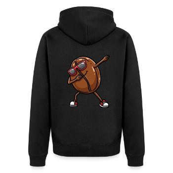 Coffee bean with sunglasses dancers dancing - Unisex Premium Organic Zip Hoodie - black - Back - Nico (187cm)